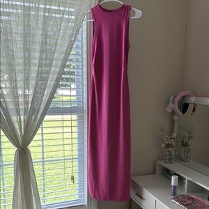 SHEIN Pink Halter Sheath Dress for Wedding Guests